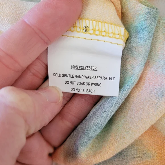 NWT Hello Molly Green Yellow Tie Dye Halter Neck Summer Mini Dress Size 4 - Picture 10 of 13